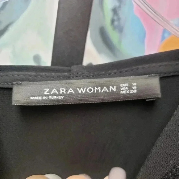 Zara Woman Silky Black Hoodie Size Medium - Picture 3 of 5